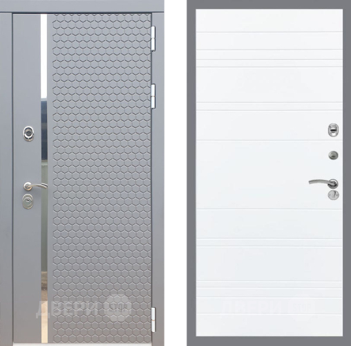 Входная металлическая Дверь Рекс (REX) 24 Line Силк Сноу