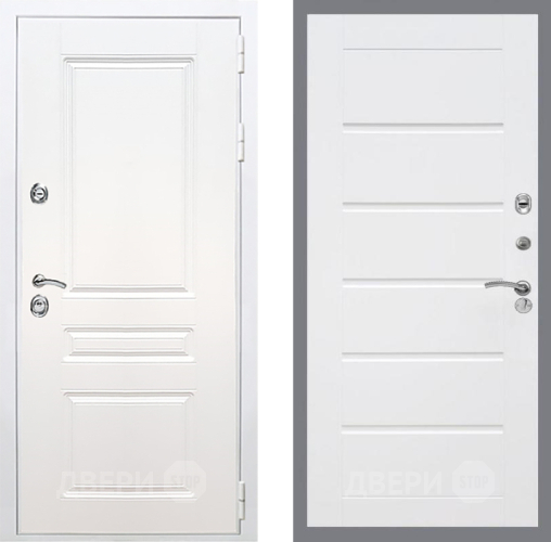 Входная металлическая Дверь Рекс (REX) Премиум-н Силк Сноу Сити Белый ясень