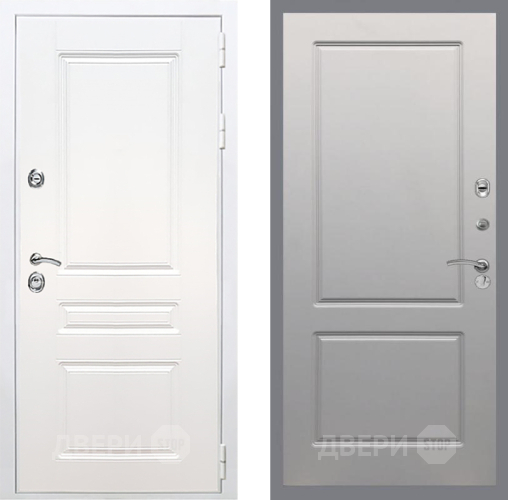 Входная металлическая Дверь Рекс (REX) Премиум-н Силк Сноу FL-117 Грей софт