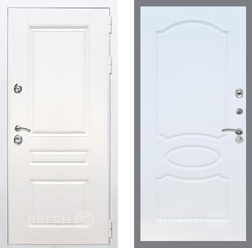 Входная металлическая Дверь Рекс (REX) Премиум-н Силк Сноу FL-128 Белый ясень