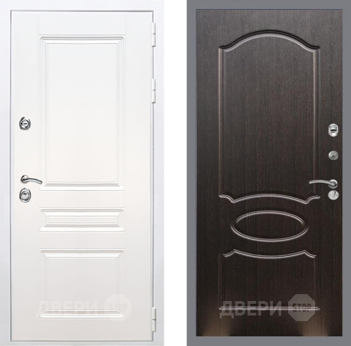 Входная металлическая Дверь Рекс (REX) Премиум-н Силк Сноу FL-128 Венге светлый