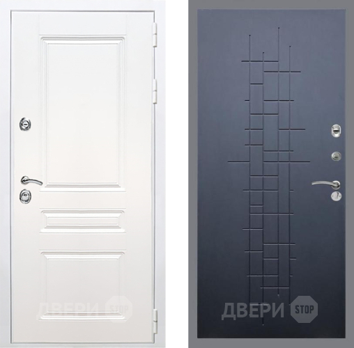 Входная металлическая Дверь Рекс (REX) Премиум-н Силк Сноу FL-289 Ясень черный