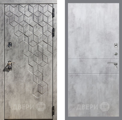 Входная металлическая Дверь Рекс (REX) 23 FL-290 Бетон светлый