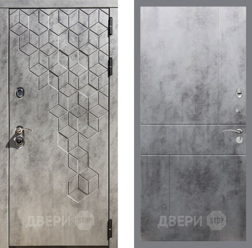 Входная металлическая Дверь Рекс (REX) 23 FL-290 Бетон темный