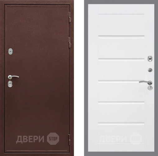 Входная металлическая Дверь Рекс (REX) 5 металл 3 мм Сити Белый ясень