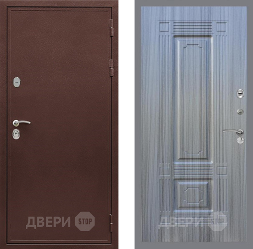 Входная металлическая Дверь Рекс (REX) 5 металл 3 мм FL-2 Сандал грей