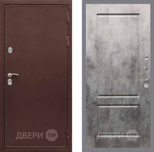 Входная металлическая Дверь Рекс (REX) 5 металл 3 мм FL-117 Бетон темный