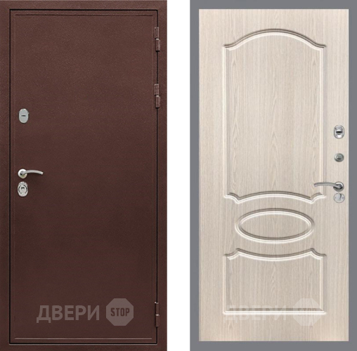 Входная металлическая Дверь Рекс (REX) 5 металл 3 мм FL-128 Беленый дуб