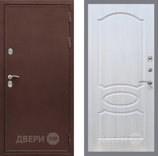 Входная металлическая Дверь Рекс (REX) 5 металл 3 мм FL-128 Лиственница беж