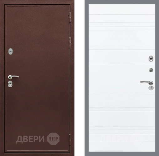 Входная металлическая Дверь Рекс (REX) 5 металл 3 мм Line Силк Сноу