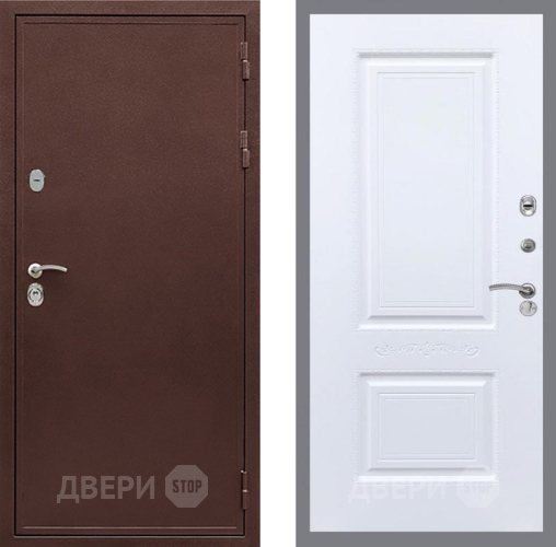 Входная металлическая Дверь Рекс (REX) 5 металл 3 мм Смальта Силк Сноу