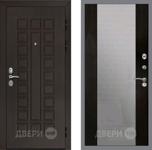 Входная металлическая Дверь Рекс (REX) Сенатор Cisa СБ-16 Зеркало Венге
