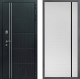 Входная металлическая Дверь Дверной континент Теплолюкс Дизайн ФЛ-757 Черное Стекло Софт милк