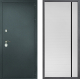 Входная металлическая Дверь Дверной континент Рубикон Серебро Дизайн ФЛ-757 Черное Стекло Софт милк