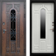 Входная металлическая Дверь Престиж TERMO с терморазрывом Лацио Дуб с окном и ковкой Лиственница белая