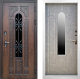 Входная металлическая Дверь Престиж TERMO с терморазрывом Лацио Дуб White с окном и ковкой Бетон светлый