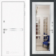Входная металлическая Дверь Лабиринт (LABIRINT) Лайн White Зеркало Фацет с багетом Белый софт