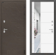 Входная металлическая Дверь Лабиринт (LABIRINT) Смоки Зеркало 19 Белый софт
