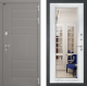 Входная металлическая Дверь Лабиринт (LABIRINT) Формо Зеркало Фацет с багетом Белый софт