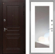 Входная металлическая Дверь Интекрон (INTECRON) Брайтон Тиковое Дерево ФЛЗ-120-М Зеркало Белый матовый