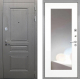 Дверь Интекрон (INTECRON) Брайтон Графит ФЛЗ-120-М Зеркало Белый матовый