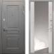 Входная металлическая Дверь Интекрон (INTECRON) Брайтон Графит ФЛЗ-516 Зеркало Сосна белая