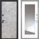 Входная металлическая Дверь Интекрон (INTECRON) Профит Black Мрамор Светлый ФЛЗ-120-М Зеркало Белый матовый