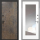 Входная металлическая Дверь Интекрон (INTECRON) Профит Black Гранж ФЛЗ-120-М Зеркало Белый матовый