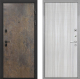 Входная металлическая Дверь Интекрон (INTECRON) Профит Black Гранж В-07 с молдингом Сандал белый