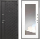Входная металлическая Дверь Интекрон (INTECRON) Олимпия Black 4К ФЛЗ-120-М Зеркало Белый матовый