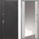 Входная металлическая Дверь Интекрон (INTECRON) Олимпия Black 4К ФЛЗ-516 Зеркало Сосна белая
