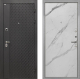 Входная металлическая Дверь Интекрон (INTECRON) Олимпия Black 4К Гладкая Мрамор натуральный арктик