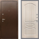 Входная металлическая Дверь Рекс (REX) 1А Медный Антик FL-128 Беленый дуб