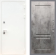 Входная металлическая Дверь Рекс (REX) 5 Белая Шагрень FL-117 Бетон темный