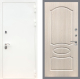 Входная металлическая Дверь Рекс (REX) 5 Белая Шагрень FL-128 Беленый дуб