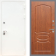 Входная металлическая Дверь Рекс (REX) 5 Белая Шагрень FL-128 Морёная берёза