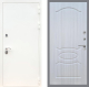 Входная металлическая Дверь Рекс (REX) 5 Белая Шагрень FL-128 Сандал белый