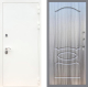 Входная металлическая Дверь Рекс (REX) 5 Белая Шагрень FL-128 Сандал грей