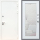 Входная металлическая Дверь Рекс (REX) 5 Белая Шагрень Зеркало Пастораль Силк Сноу