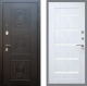 Входная металлическая Дверь Рекс (REX) 10 СБ-14 стекло белое Сандал белый