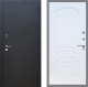 Входная металлическая Дверь Рекс (REX) 1A Черный Муар FL-128 Белый ясень