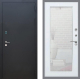 Входная металлическая Дверь Рекс (REX) 1A Черный Муар Зеркало Пастораль Белый ясень