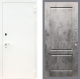 Входная металлическая Дверь Рекс (REX) 1А Белая шагрень FL-117 Бетон темный