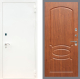 Входная металлическая Дверь Рекс (REX) 1А Белая шагрень FL-128 Морёная берёза