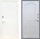 Входная металлическая Дверь Рекс (REX) 1А Белая шагрень FL-128 Лиственница беж