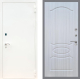 Входная металлическая Дверь Рекс (REX) 1А Белая шагрень FL-128 Сандал белый