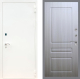 Входная металлическая Дверь Рекс (REX) 1А Белая шагрень FL-243 Сандал белый