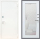 Входная металлическая Дверь Рекс (REX) 1А Белая шагрень Зеркало Пастораль Белый ясень