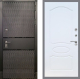 Входная металлическая Дверь Рекс (REX) 15 Черный Кварц FL-128 Белый ясень