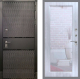 Входная металлическая Дверь Рекс (REX) 15 Черный Кварц Зеркало Пастораль Сандал белый
